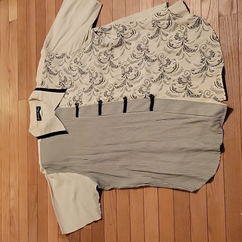 DAVID Rose | Vintage 80s 90s printed front embellished fun button front shirt